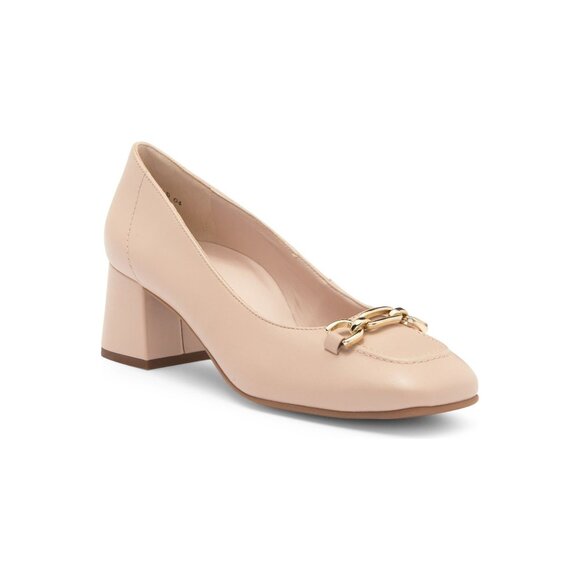🆕 PAUL GREEN Viviana Leather Block Heel Pump Shoes Beige 8